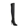 10 cm/3.93 in Plus-Size Stiletto Over-the-Knee Stretch Boots, Pointed Toe, Black, EU 44 view 1