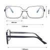 PARWANA Large Square Computer Reading Glasses, Blue-Light Blocking, Magnifying, Anti-Eye-Strain, Clear, +250 view 3