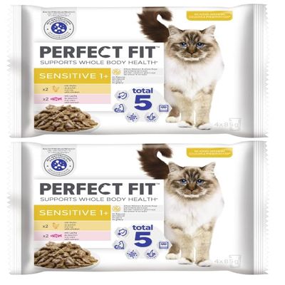 Cat Portions Pouch Multipack Sensitive 1+ with Chicken and Salmon 2 x 4 x 85g