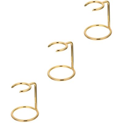 FRCOLOR 3-Piece Gold-Tone Metal Razor and Shaving Brush Holder
