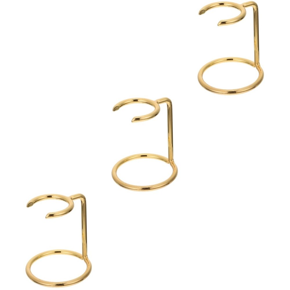 FRCOLOR 3-Piece Gold-Tone Metal Razor and Shaving Brush Holder