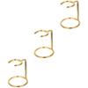 FRCOLOR 3-Piece Gold-Tone Metal Razor and Shaving Brush Holder view 1