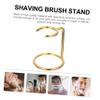 FRCOLOR 3-Piece Gold-Tone Metal Razor and Shaving Brush Holder view 3