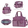 Lmbabter Diaper Bag Tote with Upgraded Changing Station, Multifunctional Baby Bag with Adjustable Shoulder Strap, Purple, One Size view 2
