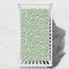 Odot Fitted Sheet for Baby Crib, Floral Print, Green, 45 x 90 cm view 1
