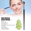 Angled Nose Contour Brush Set with Green Sequin Christmas Tree Sponge view 4