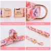 SARUEL Personalized Floral Dog Collar and Leash Set, Green, Size S view 3