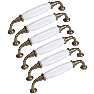 Drawer Handles, 6-Piece Set, Bronze Ceramic Cabinet Pulls