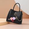 WolFum Women's Handbags with Handle, PU Leather Shoulder Bag with Flower and Chain view 2