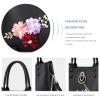 WolFum Women's Handbags with Handle, PU Leather Shoulder Bag with Flower and Chain view 4