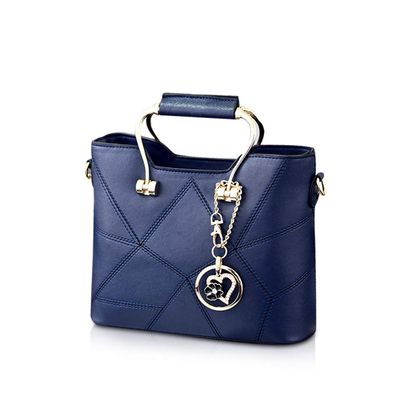 WolFum Women's Fashion Handbag, Small PU Leather Structured Shoulder Bag with Metal Crystal Tassel, Black – Double Comfort