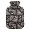 2 L Hot Water Bottle with Soft Plush Cover, Gothic Moth Skull Moon Design view 1