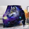 UOIMAG Galaxy Wolf Blanket, Lightweight Soft Warm Bed Throw, Gray, M view 1