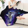 UOIMAG Galaxy Wolf Blanket, Lightweight Soft Warm Bed Throw, Gray, M view 2