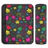Colorful Hearts and Animal Paws Seat Belt Pads view 2