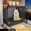 NEZIH Dog Crate with Waste Tray, for Small to Large Dogs, White, 110 × 72 × 95 cm view 2