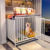 NEZIH Dog Crate with Waste Tray, for Small to Large Dogs, White, 110 × 72 × 95 cm view 3