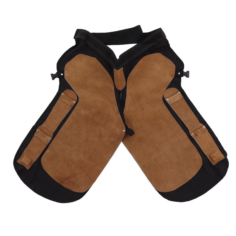 Septpenta Professional Leather Farrier Chaps, Adjustable Belt, 4 Pockets, One-Touch Closure, Mesh Lining, 73 x 37 cm
