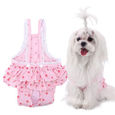 MOTUZP Dog Hygiene Pants, Pet Menstrual Shorts, Adjustable, Washable, Reusable (Pink)