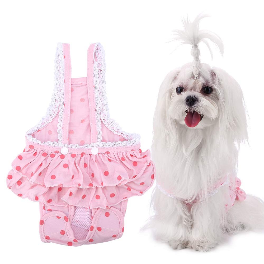 MOTUZP Dog Hygiene Pants, Pet Menstrual Shorts, Adjustable, Washable, Reusable (Pink)
