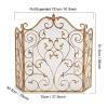 Spark Guard Fireplace Screen, Folding Fire Guard Panel, 36 in. High, Black/Gold view 4