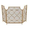 3-Piece Fireplace Safety Gate, Decorative Design, 30 x 51 in, Black/Gold, Wrought-Iron Fireplace Guard view 1