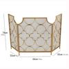 3-Piece Fireplace Safety Gate, Decorative Design, 30 x 51 in, Black/Gold, Wrought-Iron Fireplace Guard view 2