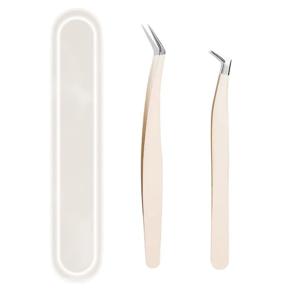 2-Piece Professional Eyelash Extension Tweezer Set