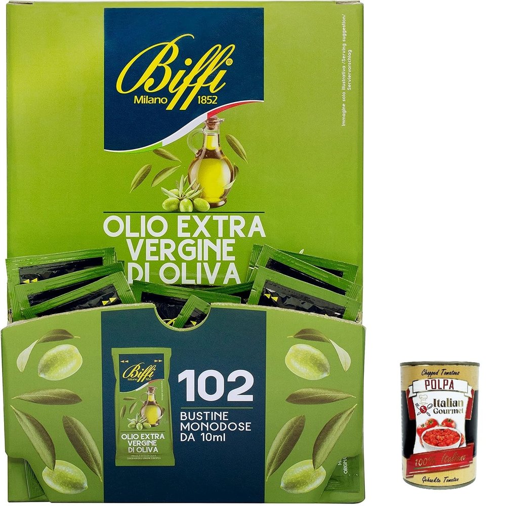 Italian Gourmet Extra Virgin Olive Oil Portion Packs, 102 x 10 ml