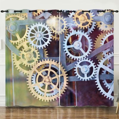3D Printed Blackout Curtains with Lining, 2-Pack