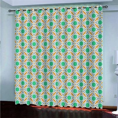 2-Piece 3D Cartoon Flower Blackout Curtains with Grommets