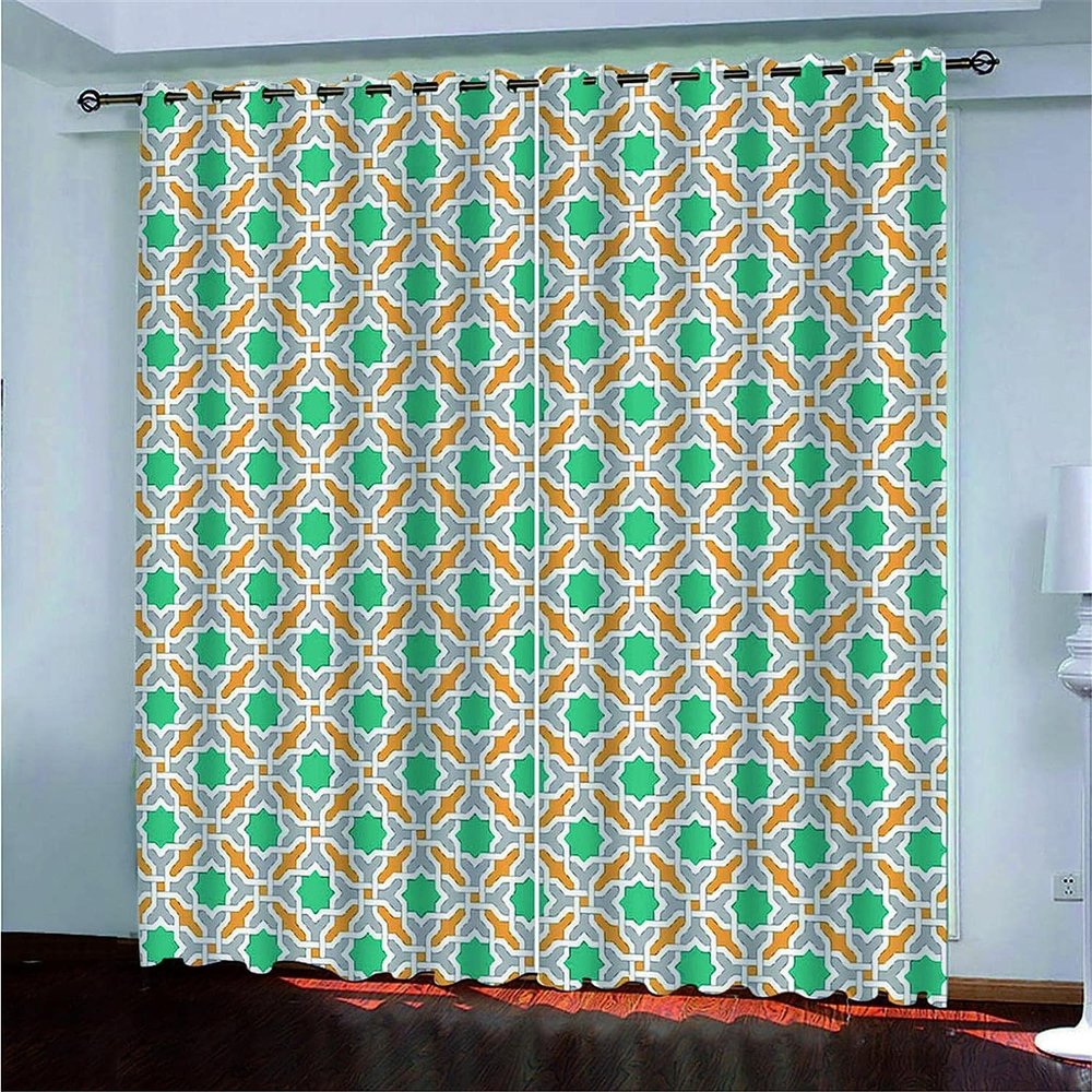 2-Piece 3D Cartoon Flower Blackout Curtains with Grommets