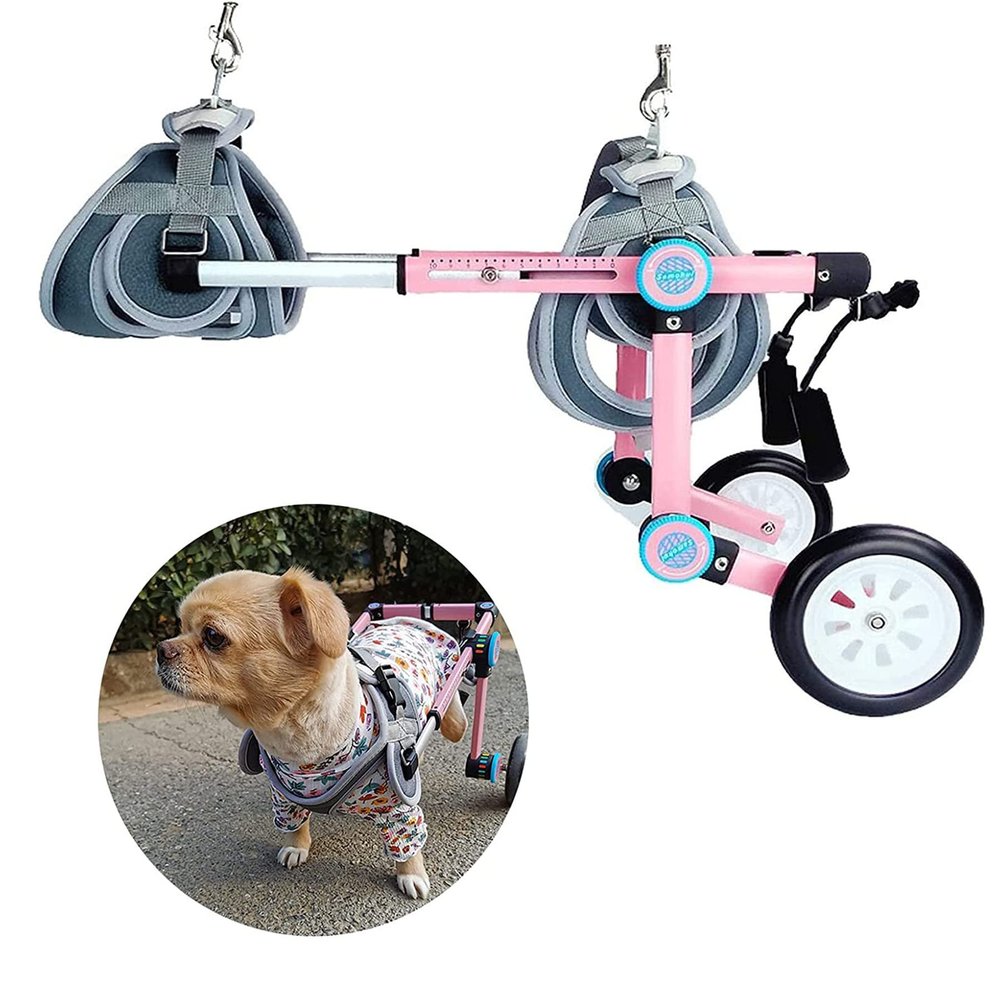 2-Wheel Pet Wheelchair, Adjustable Dog Wheelchair, Easy Assembly (116 kg)