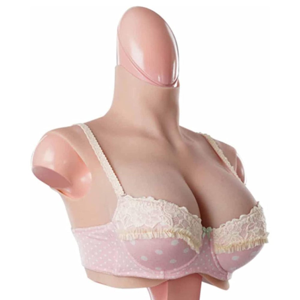 Realistic C-Cup Silicone Breast Forms with Cotton Filling, Breastplate, Mastectomy Prosthesis, Asian Yellow