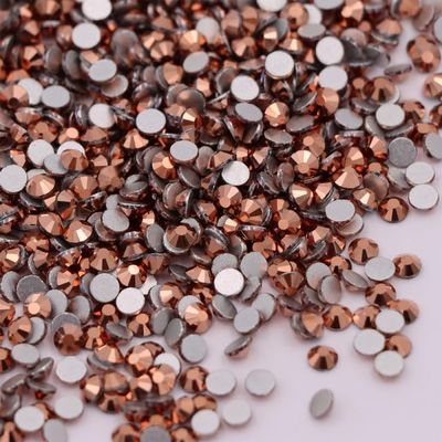SS3-SS30 Crystal AB Non-Hot-Fix Flatback Rhinestones for 3D Nail Art, Gold 58, SS6, 1,440 Pieces
