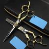 Professional 440C 6-Inch Retro Gold Hairdressing Scissors view 3