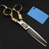 Professional 440C 6-Inch Retro Gold Hairdressing Scissors view 4