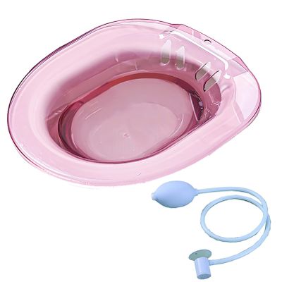 Samnuerly Sitz Bath for Toilet Seat, Postpartum Perineal Soaking Basin, Universal Fit, Gray, 38 x 35.5 cm