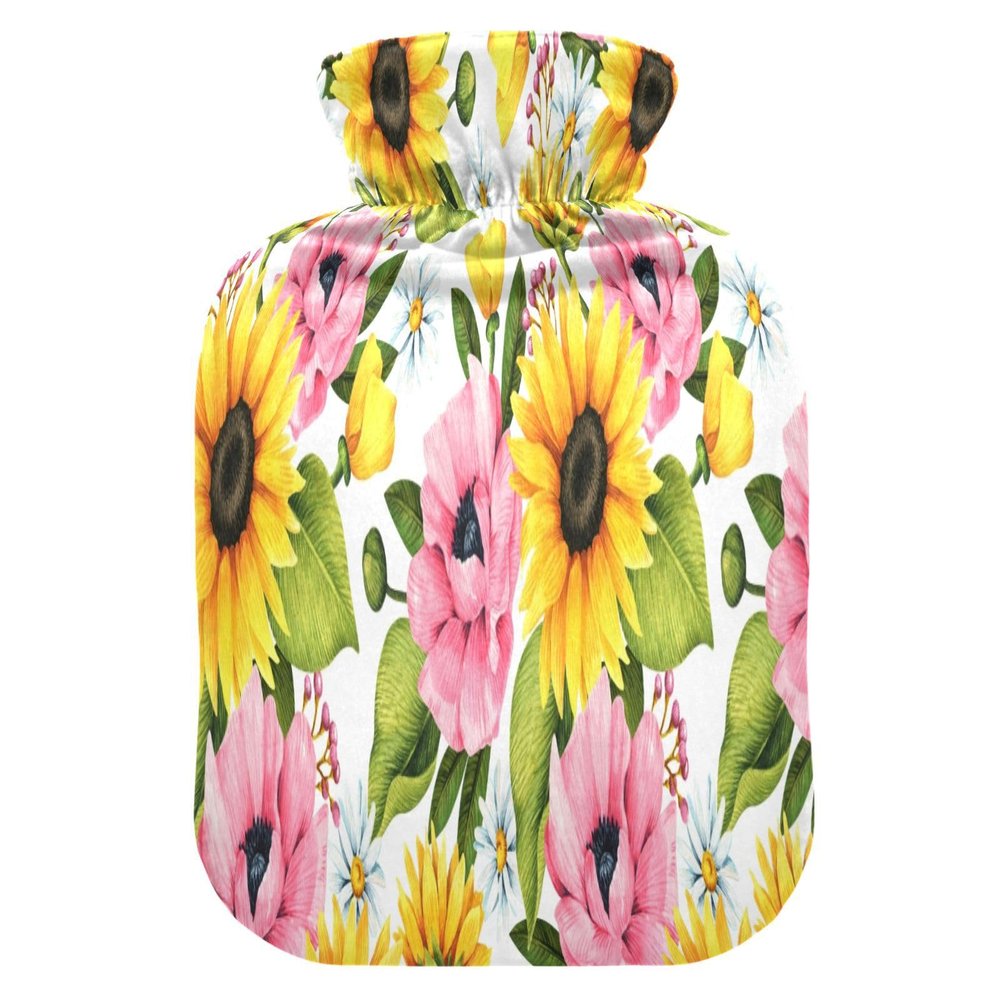 HMZXZ 2 L Hot Water Bottle with Floral Cover