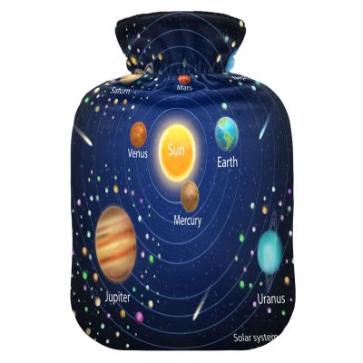 HMZXZ 2 L Hot Water Bottle with Solar System Planets Cover