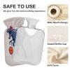 HMZXZ Hot Water Bottle with Cover, Basketball Player/Dinosaur, 2 L PVC, for Pain Relief view 4