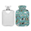 HMZXZ Hot Water Bottle with Cover, Blue, 2 L view 2