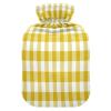 HMZXZ Hot Water Bottle with Cover, Goldenrod Gingham Plaid, 2 L PVC Heat Pack for Pain Relief, Feet and Menstrual Discomfort view 1