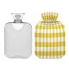 HMZXZ Hot Water Bottle with Cover, Goldenrod Gingham Plaid, 2 L PVC Heat Pack for Pain Relief, Feet and Menstrual Discomfort view 2