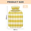 HMZXZ Hot Water Bottle with Cover, Goldenrod Gingham Plaid, 2 L PVC Heat Pack for Pain Relief, Feet and Menstrual Discomfort view 3
