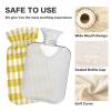 HMZXZ Hot Water Bottle with Cover, Goldenrod Gingham Plaid, 2 L PVC Heat Pack for Pain Relief, Feet and Menstrual Discomfort view 4