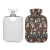 HMZXZ Hot Water Bottle with Cover, Mushrooms, Snails, Ladybugs, Spring Flowers, 2 L, PVC, Hot Water Bag for Pain Relief, Feet and Menstrual Discomfort view 2