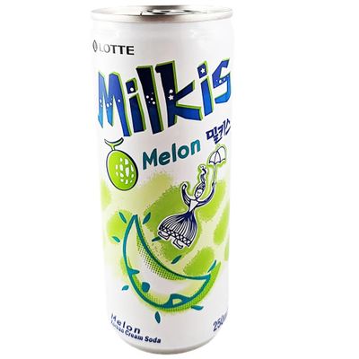 Lotte Milkis Melon Soda Drink, 6 Cans (6 x 250 ml), Incl. $1.50 Single-Use Deposit