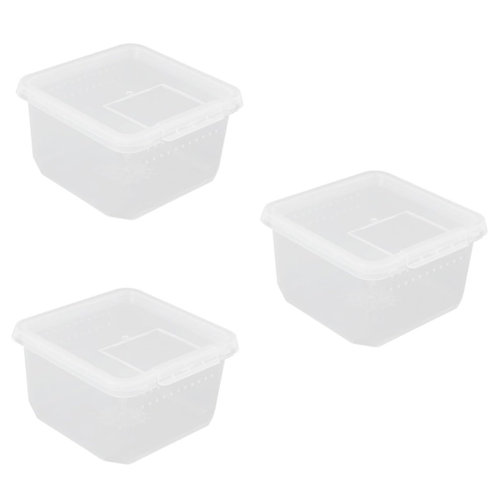 minkissy 3-Piece Mini Reptile Feeding Boxes for Spiders and Insects