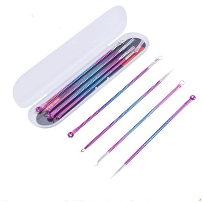 FrEshn Acne Needles, 4-Piece Stainless Steel Blackhead Extractor Kit
